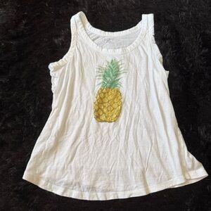 LOFT White Pineapple Graphic Tank